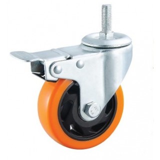 Колесо ПВХ 75 мм с тормозом с болтом